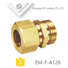 EM-F-A128 Conector rápido de la forma hexagonal de la unión masculina de cobre amarillo de alta calidad